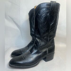 Dan Post black leather western cowgirl boots 8.5D